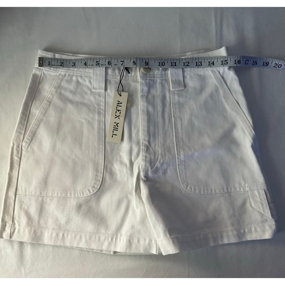 Alex Mill Phoebe Shorts in White Denim Size 10 - Picture 7 of 7